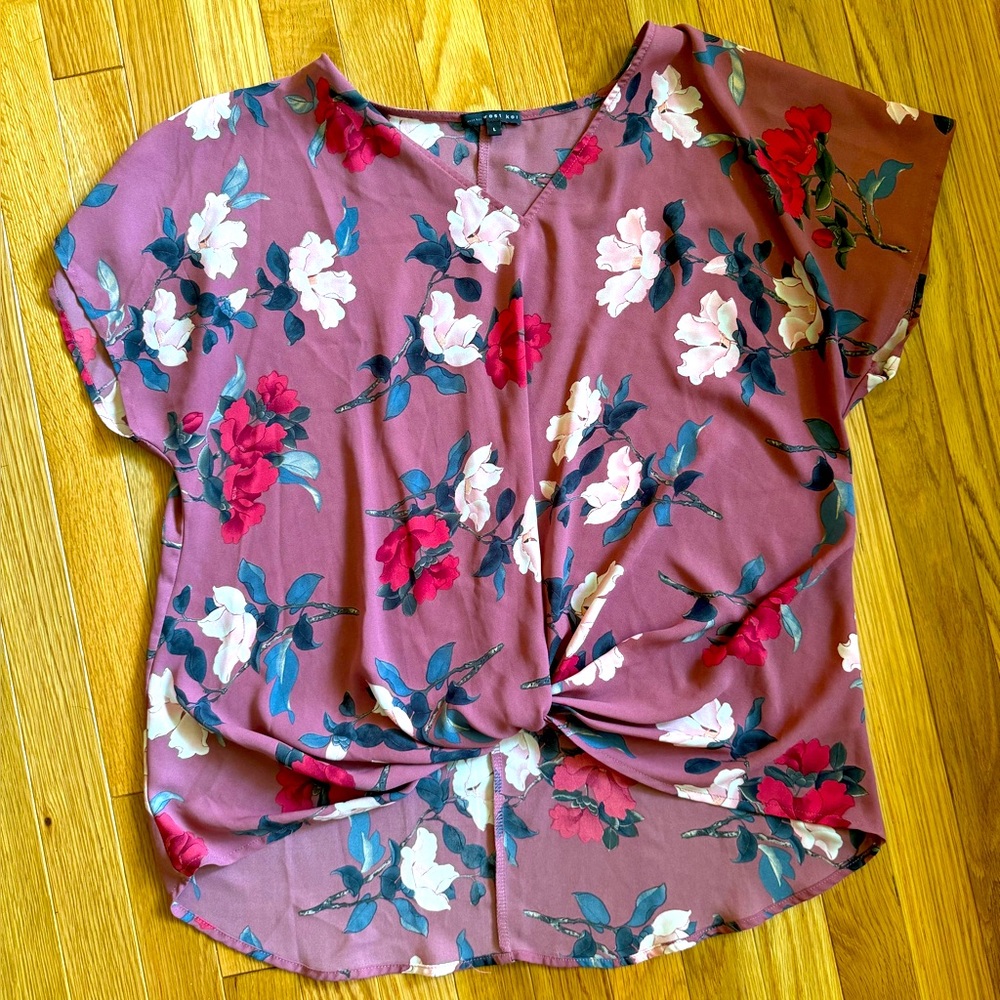 West Kei Tie front floral blouse